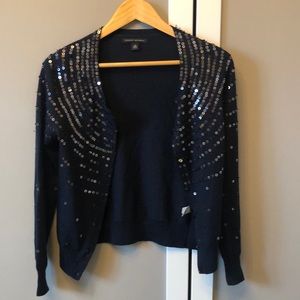 Banana Republic Navy Sequin Cardigan